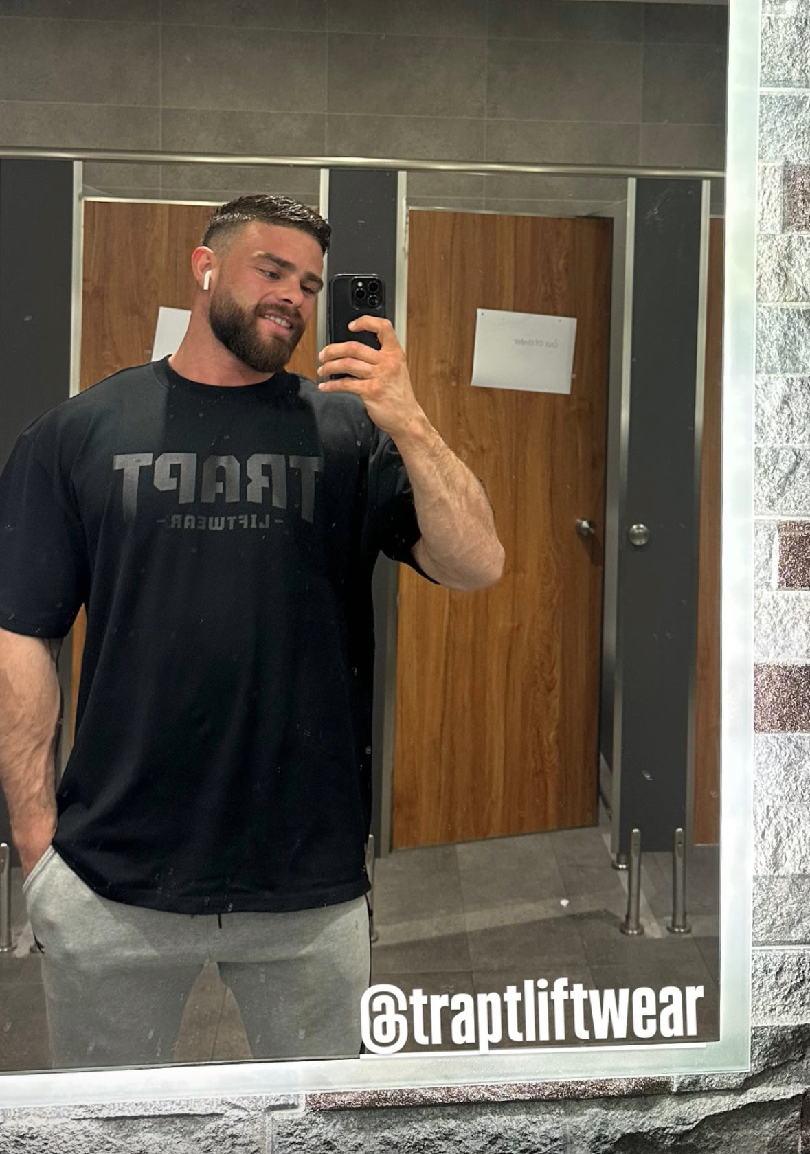 Black on black TRAPT liftwear shirt 