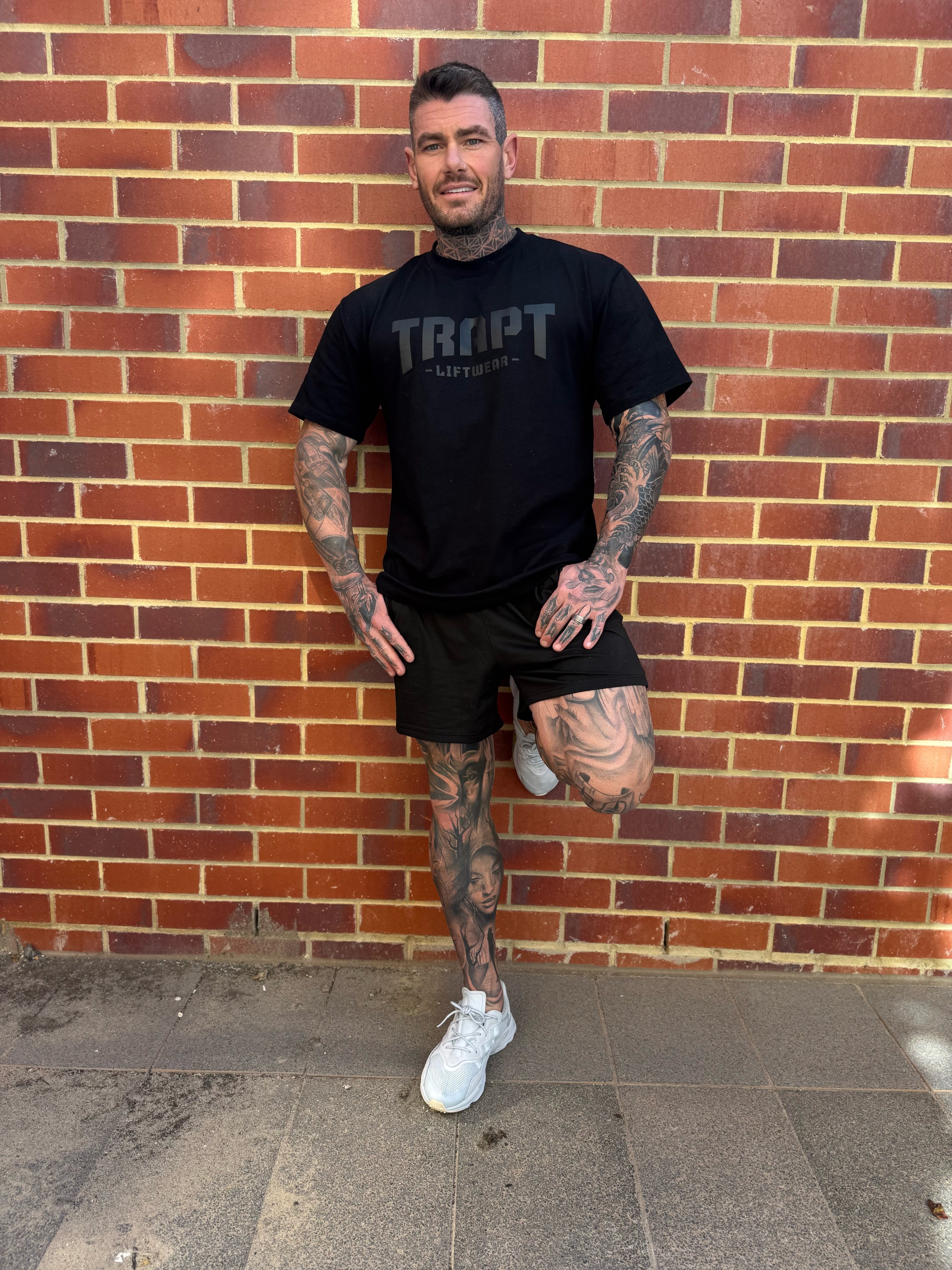 Black on black shirt original Leg up 