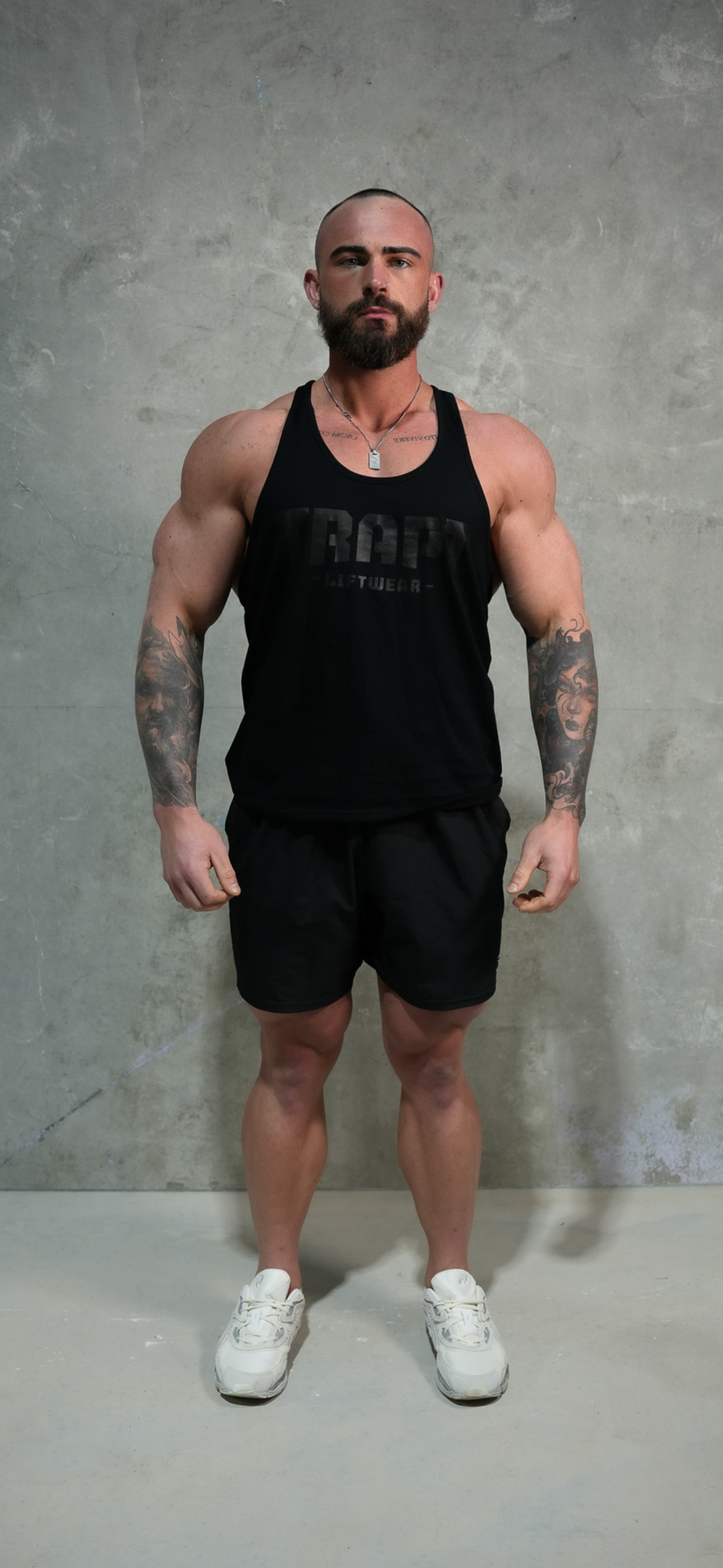 Black on black singlet TRAPT liftwear