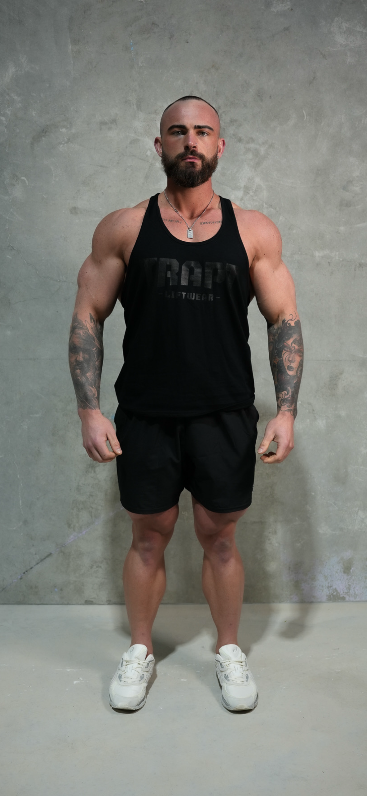Black on black singlet TRAPT liftwear
