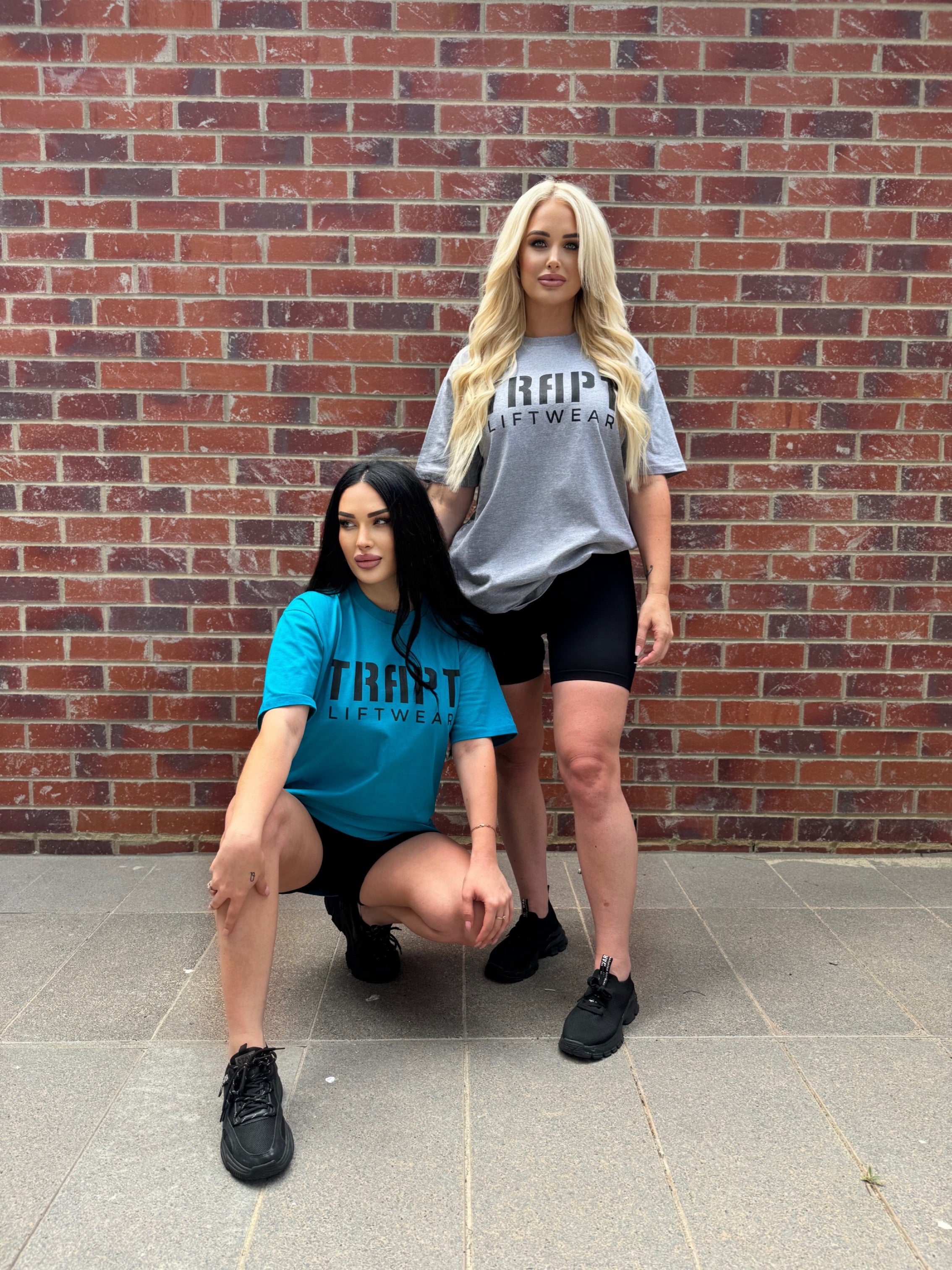 Grey teal TRAPT liftwear shirt 2