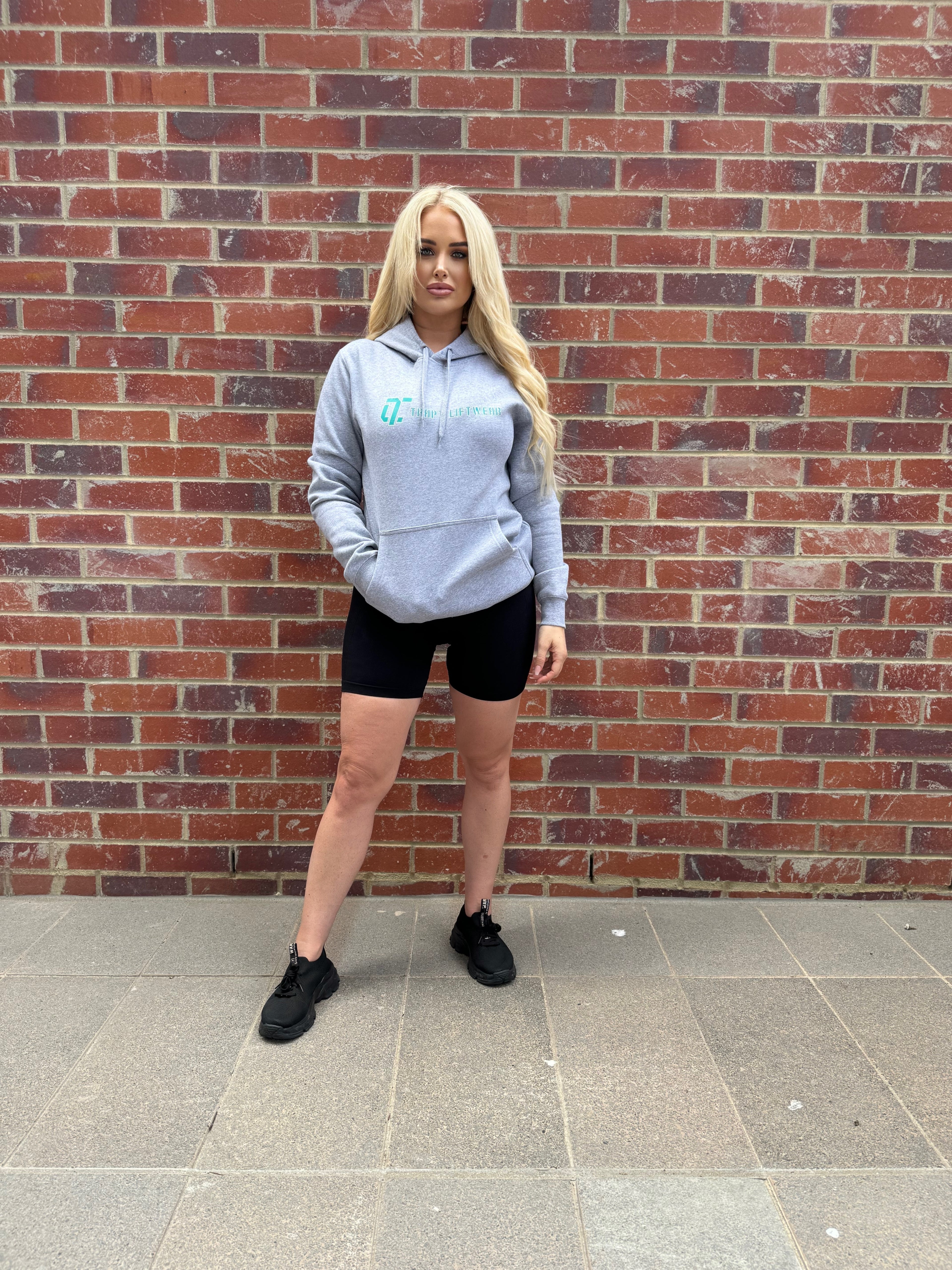 Grey unisex TRAPT liftwear hoodie